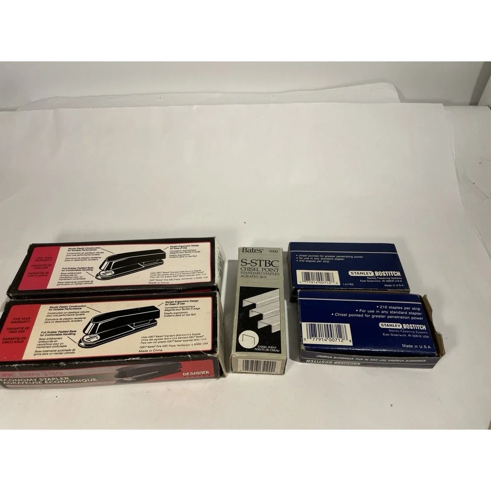 Lot of 2 vintage Bates 310D  Stapler and 3 boxes staples